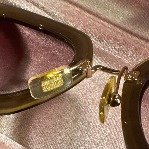 Miu Miu Black & Gold Acetate SMU 07O Square Lense Metal Frame Sunglasses W/ Case - Picture 4 of 16